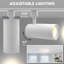 Luminaire sur rail DEL Luxrite 3 pouces, 5CCT, CRI90, 30W, 2300LM, inclinable réglable 358 ° + 90 °, têtes d'éclairage sur rail de type H, à intensité variable, ETL, paquet de 3 rond blanc-132494783