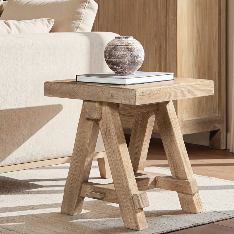 Table d'appoint carrée en orme récupéré 18 po Hawthorne, Naturel