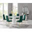 Edzard Statement Pedestal Round Dining Table Set & 6 Luxury Velvet Dining Chairs-90654946-90654938