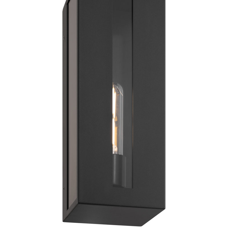 Applique murale d'extérieur 1 lumière Chatham - Finition noire, 14.75" H x 5" W x 4.5" D, 1, 60
