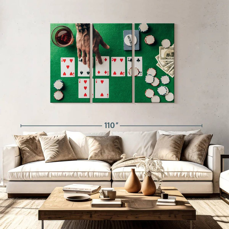 Senne Casino Playing Cards, 48" H x 74" W