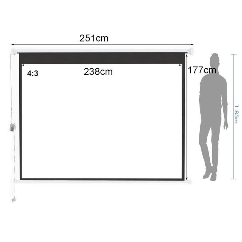 17 Stories Manual Projector Screen Projector Screen, 183cm H x 251cm W