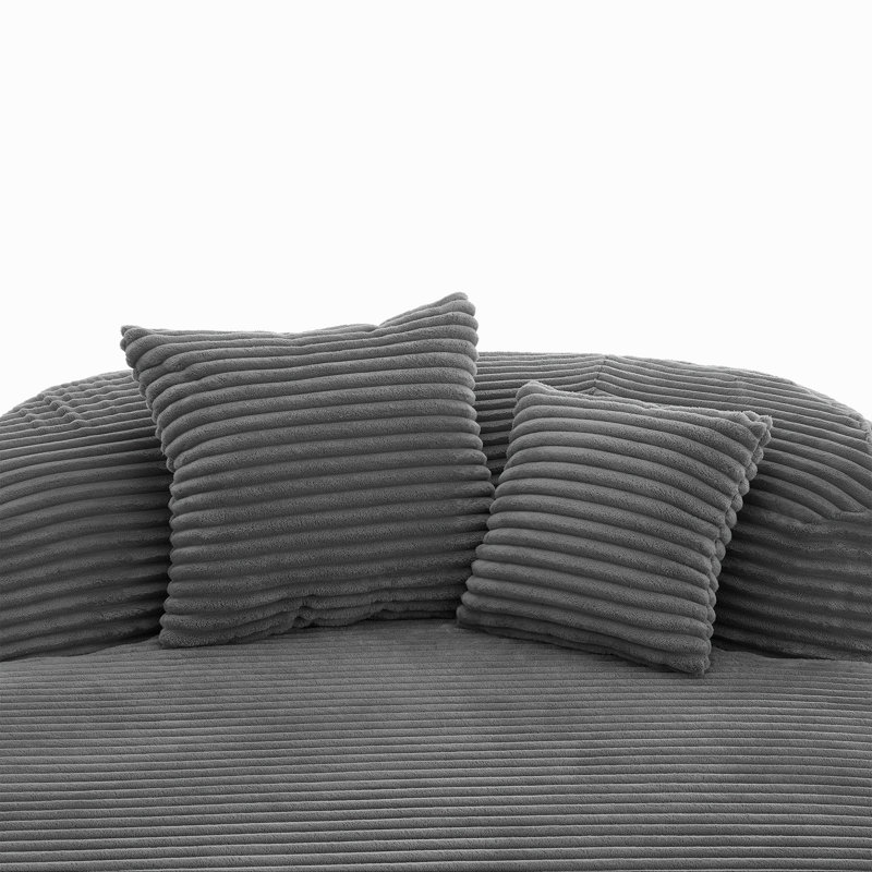 Canapé moderne sans méridienne 51,6 po avec deux coussins de soutien pour le salon, gris, Gris