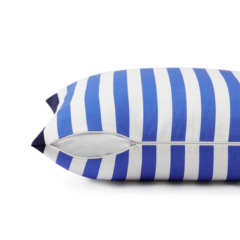 Coussin Tommy Hilfiger, Carrée, Plage rayée bleue