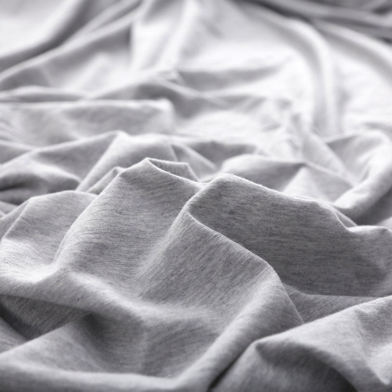 HOME BEDDING Jersey Cotton Duvet Cover Set, Gray, California King Duvet Cover + 2 King Shams