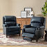 Anre Genuine Leather Recliners with Nailhead Trim (Set of 2)