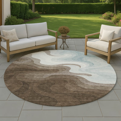 Tapis abstrait lavable à la machine intérieur / extérieur ACN2468