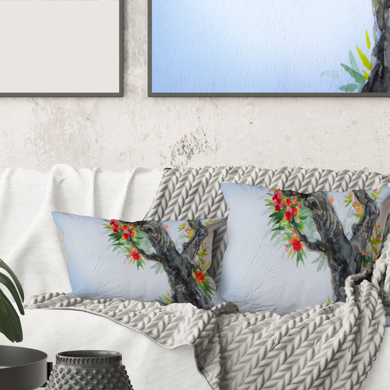 Housse et insert de coussin carré Blooming of a Old Tree I, 16" x 16"