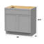 Armoire de salle de bain autoportante 33 po avec 2 portes Colton, sans comptoir, prête à assembler, gris Colton-95216811