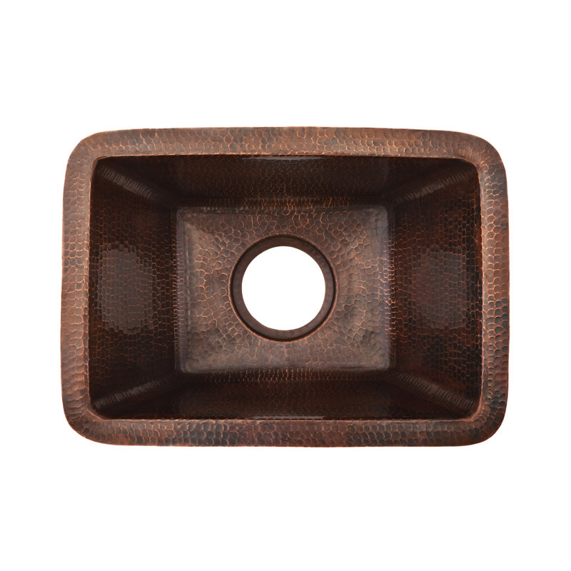 17" Rectangle Copper Prep Sink w/ 3.5" Drain Opening