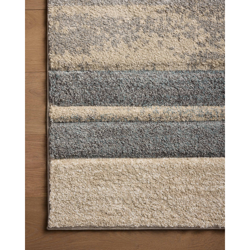 17 Stories Manali Slate / Sand Area Rug, Square 1'6"