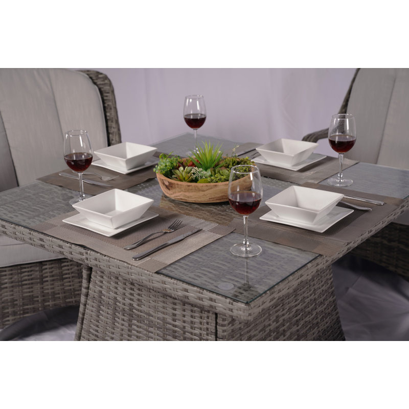 Square Rattan Patio Dining Table