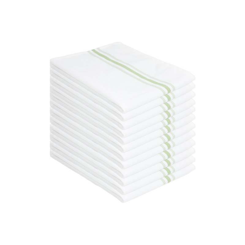 Polyester Striped Rectangle Napkin, Green