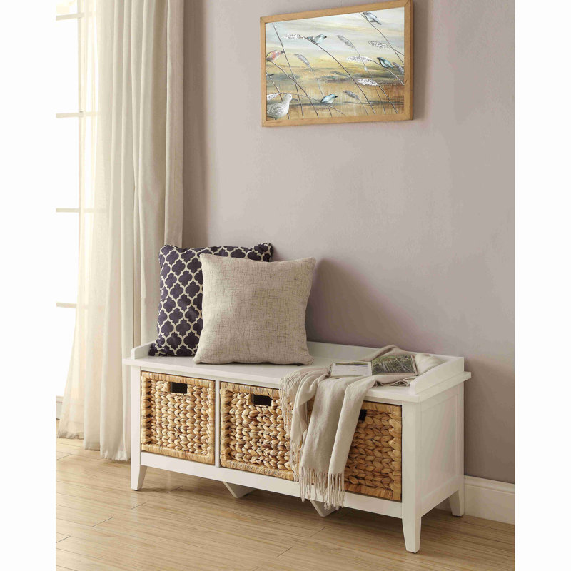 Banc en rotin avec rangement