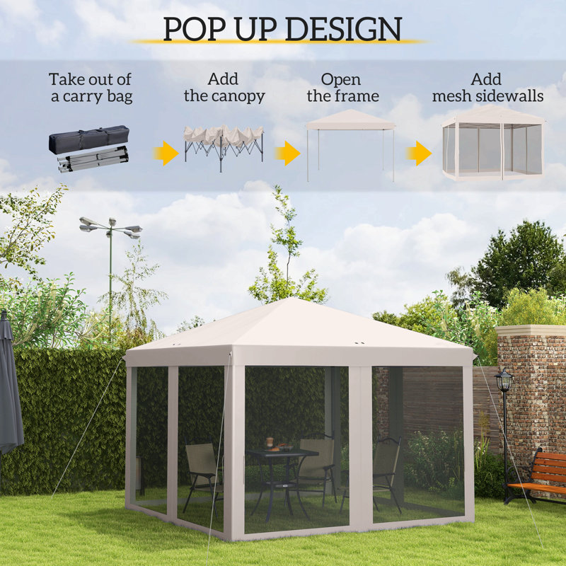 Pièce moustiquaire, moustiquaire avec filet, pavillon de jardin instantané, avec sac de transport, hauteur réglable