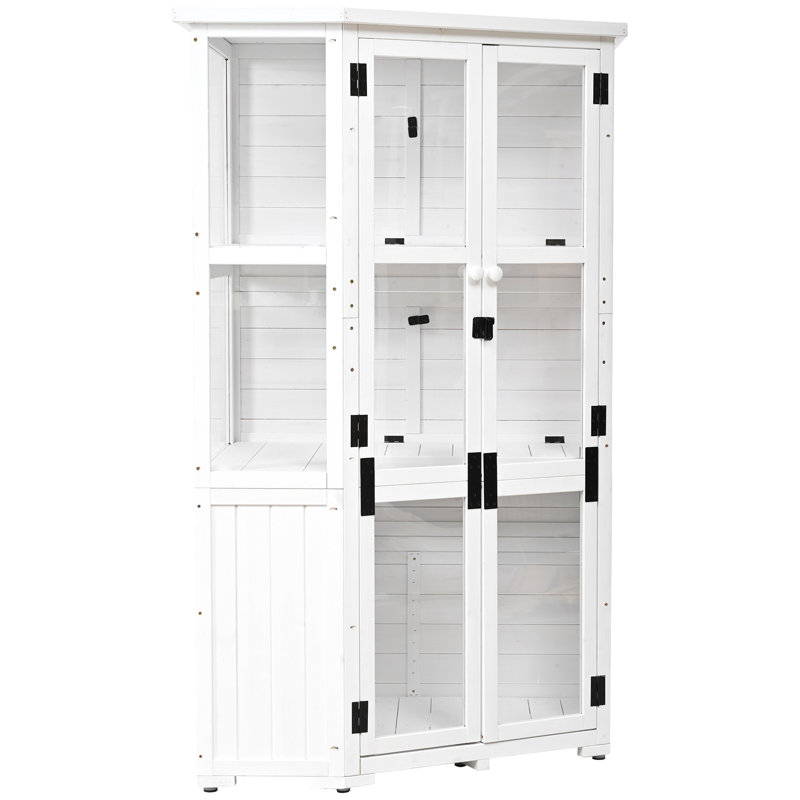 Armoire de rangement en bois pour l'extérieur, Blanc