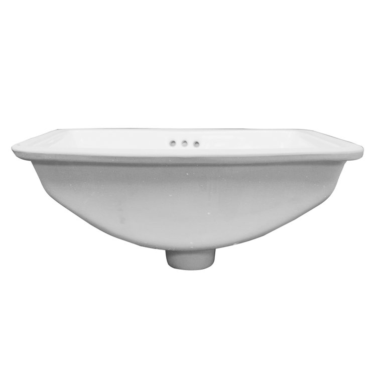 Barclay 15'' Vitreous China Rectangular Bathroom Sink with Overflow