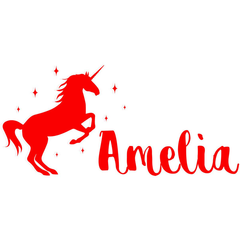 Décalcomanie murale pour chambre de bébé custom name, H 11 po x l 22 po, Rouge