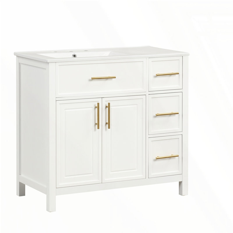 Meuble-lavabo 36 po avec comptoir d'évier, Blanc