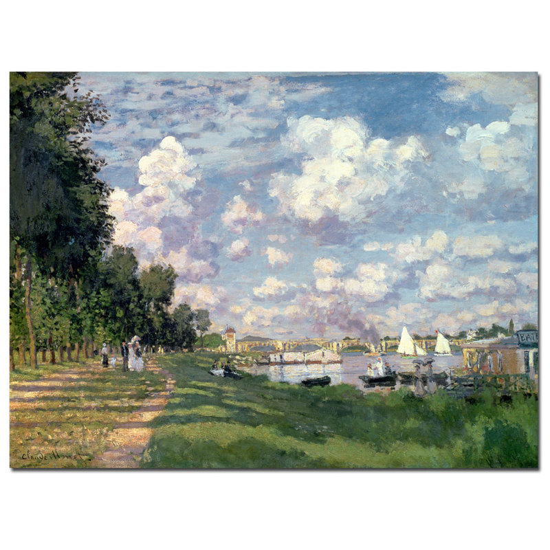 " The Marina At Argenteuil, 1872 " by Claude Monet Painting Print, 18" H x 24" W x 2" D