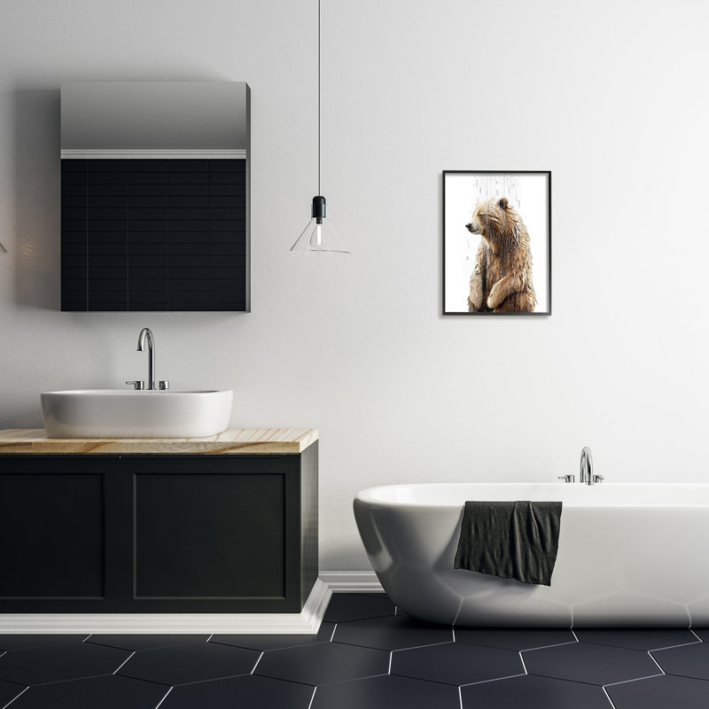 «Stupell Industries Bear Shower Splash», art de la giclée par Annalisa Latella, H 20 po x l 16 po x P 1,5 po