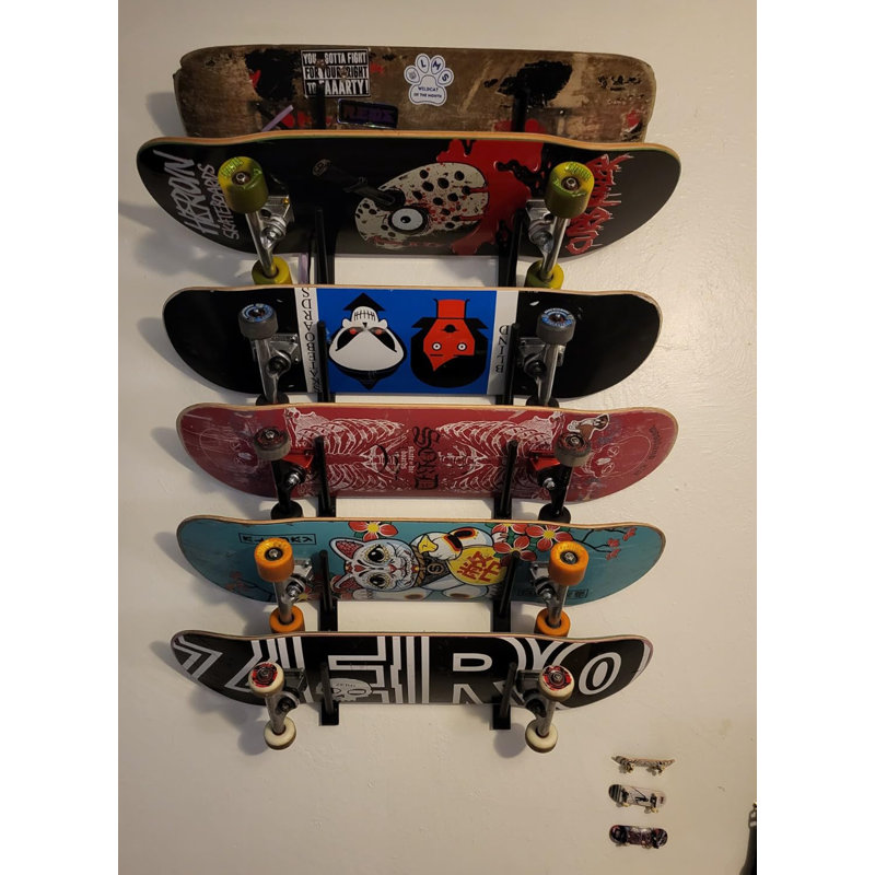 6-Layer Carbon Steel Skateboard Wall Rack - 198Lbs/Layer, Adjustable Combination, Display & Storage for Skateboards/Longboards/Snowboards