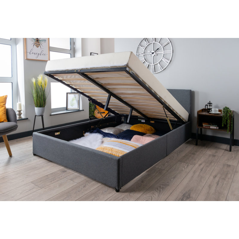Makasia Upholstered Ottoman Storage Bed, Super King (6')