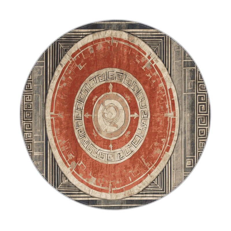 Parthenon Glow Indoor And Outdoor Area Rug, Round 5'