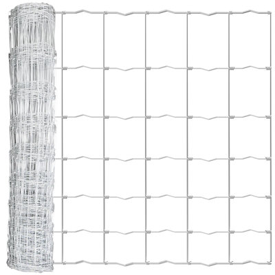 Cattle Panel, Farm Fence, Galvanized Woven Wire Fence Roll 3' x 50', 15/13.5 Gauge, Graduated Mesh (4.5"-8"), Animal Barrier for Cattle