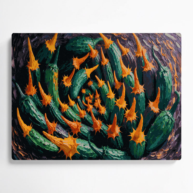 Art mural noir en forme de fruit, concombre cornu africain, H 8 po x l 10 po