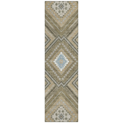 Solene Brown Washable Indoor-Outdoor Rug - 