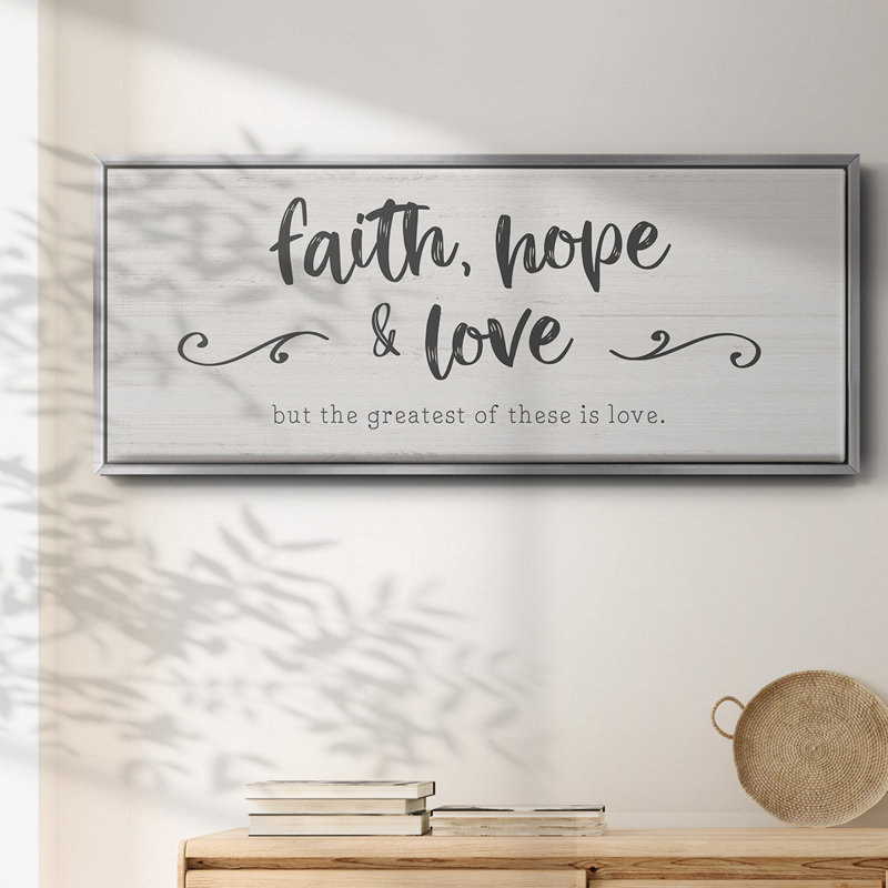«Greatest is Love», toile encadrée, H 8 po x l 20 po