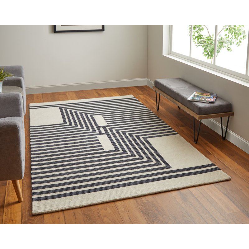 Raku Wool Abstract Indoor Rug, Rectangle 10' x 14'