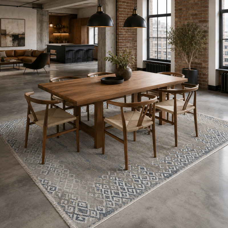 Geometric Cotton and Chenille Flatweave Area Rug, 100 x 300 cm