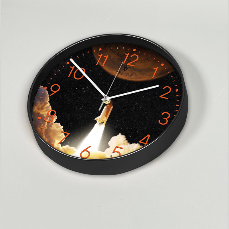 Cobleskill Elegant Decorative Wall Clock, 12 in Diameter, 1.8 in Thick | 100% Plastic Frame, Real Glass Cover | Perfect for Home Décor, Living Room, and Office | Stylish Timepiece with Modern Design