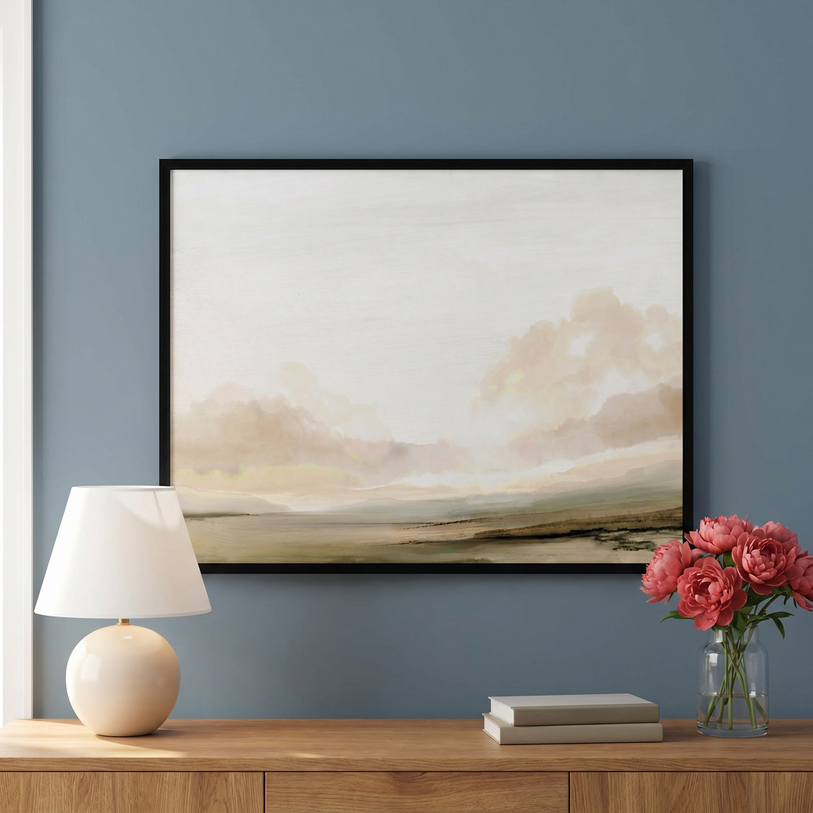 Southern Landscape by Dan Hobday, Black, 25" H x 33" W x 1" D