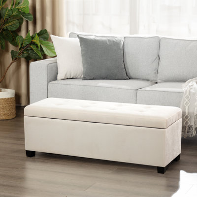 42" Rectangle Storage Ottoman Bench With Lift Top