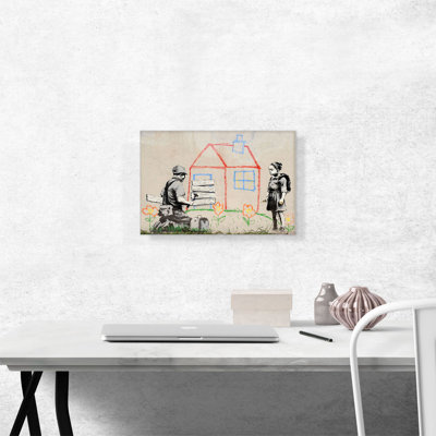 «Crayon House Forecclosure» par Banksy, reproduction d'art sur toile tendue