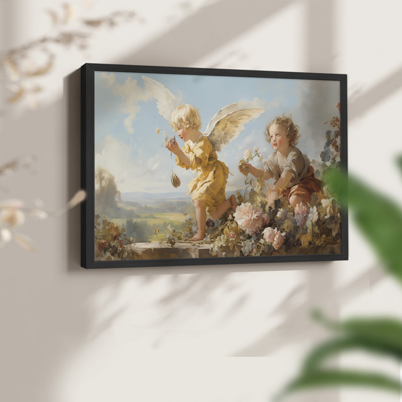 Angels From Above-I - Reproduction encadrée - Restickable, H 11 po x l 14 po, Noir, noir, noir, noir