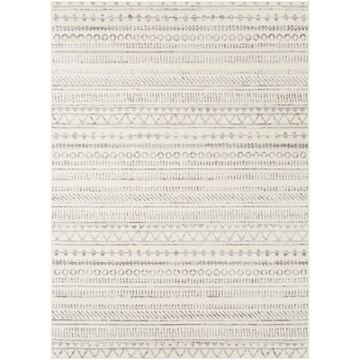 Alzata Machine Woven Gray/Ivory Area Rug