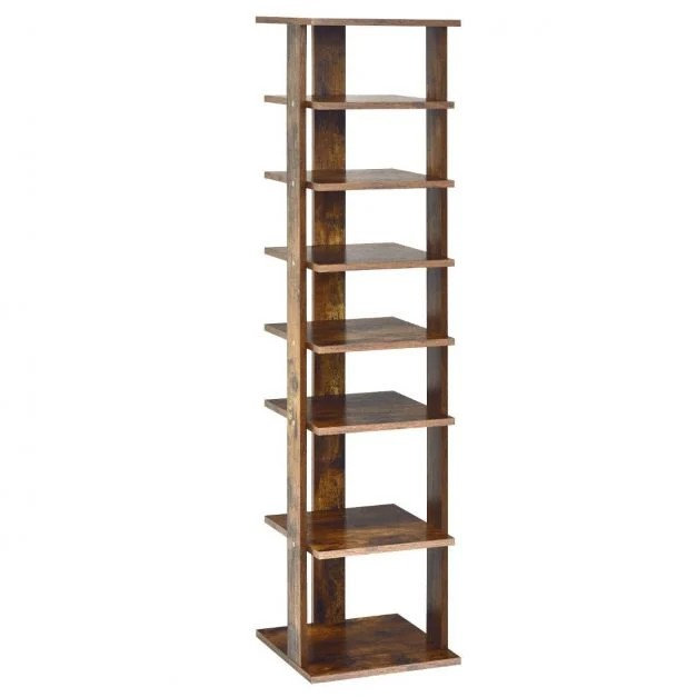 8 Pair Shoe Rack, Brown
