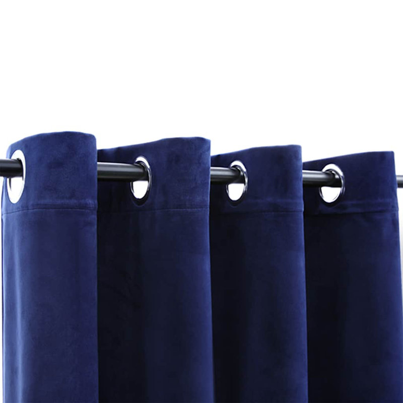 Laurine Blackout Curtain Pair, Dark blue, Width 140 x Drop 245cm