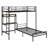 Multi-Functional L-Shaped Metal Bunk Bed With Desk, Charging Station And Ladder