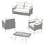 Ensemble de sièges de patio 4 pièces Garden Furniture