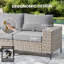 Ensemble de canapé modulaire d'extérieur en osier avec repose-pieds, table basse, coussins et jet - Idéal pour se détendre sur la terrasse-1514769229