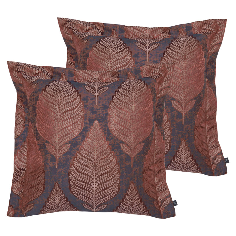 Floral Square Cushion, Tigers Eye, Feathers