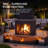 SUNJOY 76 in. Modern Outdoor Wood-Burning Steel Fireplace with Chimney, 2 Side Log Holders, Locking Mesh Doors, Removable Ash Pan, Poker and PVC Cover, Brown-118588300