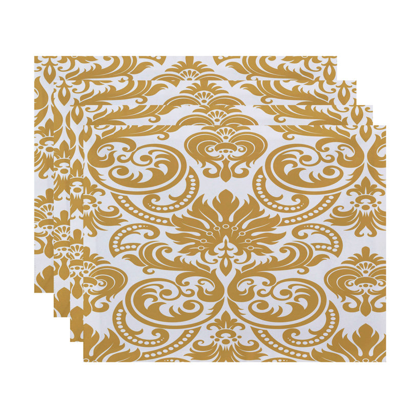 Barkhampstead Polyester Floral Rectangle Placemat, Yellow