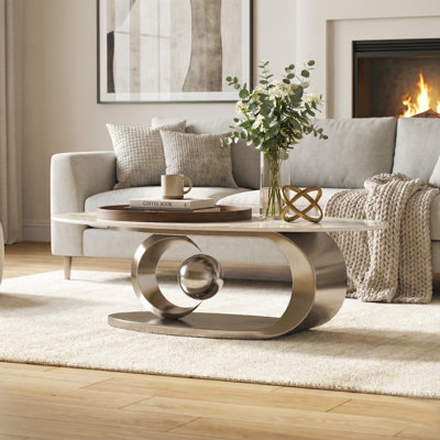 Table basse ovale en marbre Paris
