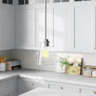 Luminaire suspendu simple à 1 lumière avec verre transparent Lankford 